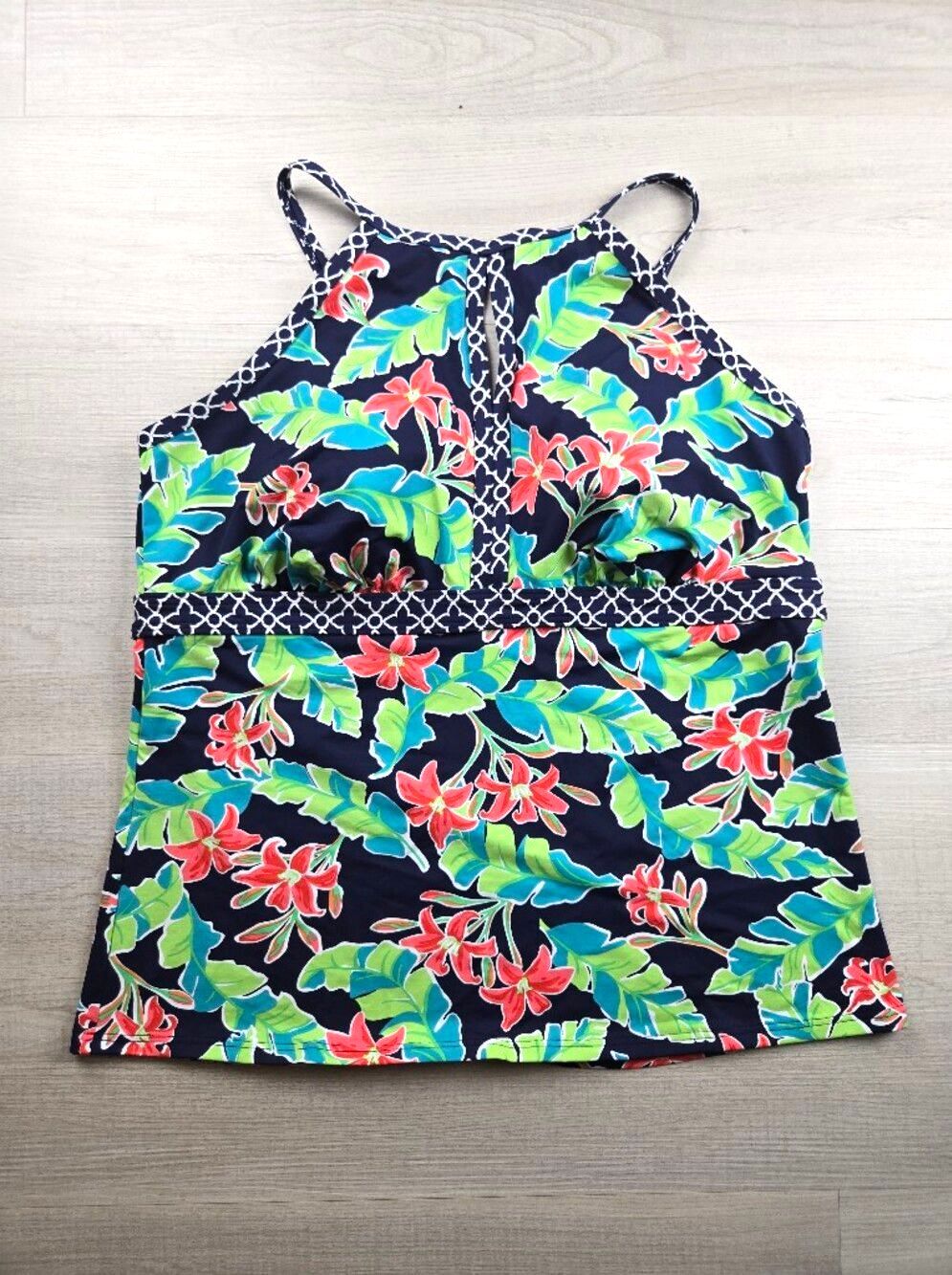 Lands End Tropical Print Tankini top 1XL